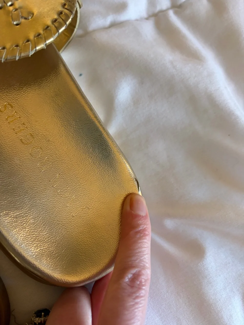 Jack Rogers Metallic Gold Thong Sandal - Picture 5 of 10